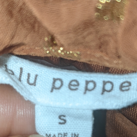 Autumn, Chiffon, V-neck, Bell,Ball Sleeves, 3tier Blu Pepper,SZ Small - Picture 9 of 9